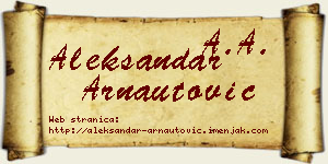 Aleksandar Arnautović vizit kartica